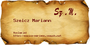 Szeicz Mariann névjegykártya